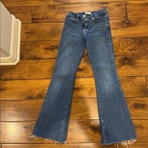 FRAME Le High Flare, raw edge hem